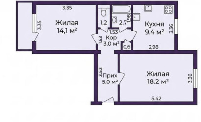 Купить 2-комнатную квартиру, Слобода, Машерова ул., 29. Фото 16