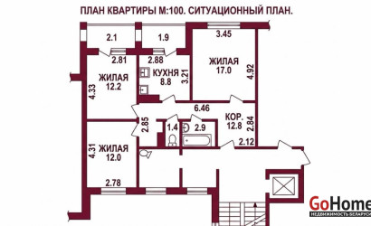 Купить 3-комнатную квартиру, Гродно, Советских Пограничников, 114. Фото 12