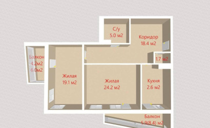 Купить 2-комнатную квартиру, Минск, Гвардейская ул., 14 (Центральный район). Фото 23