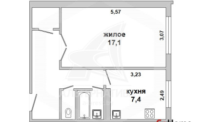 Купить 1-комнатную квартиру, Брест, Вулька, ул. Сябровская. Фото 15