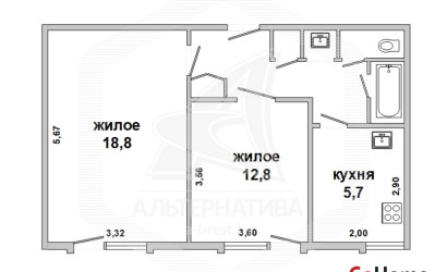 Купить 2-комнатную квартиру, Каменец, , . Фото 6