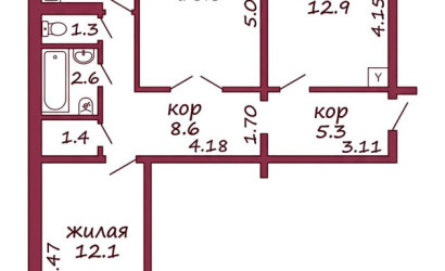 Купить 3-комнатную квартиру, Гродно, Клецкова, 68. Фото 20