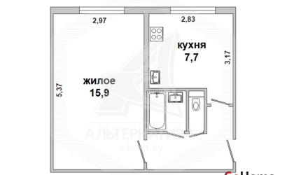 Купить 1-комнатную квартиру, Кобрин, , . Фото 12