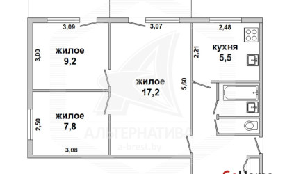 Купить 3-комнатную квартиру, Брест, Восток, ул. Московская. Фото 13