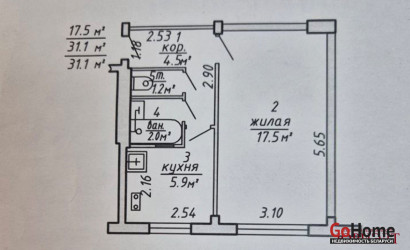 Купить 1-комнатную квартиру, Витебск, Фрунзе, 78/2. Фото 11