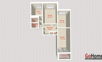 Купить 3-комнатную квартиру, Минск, Нестерова ул., 82 (Заводской район). Фото 14