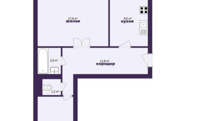 Купить 2-комнатную квартиру, Солигорск, Железнодорожная ул., 16. Фото 25