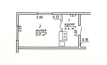 Купить 1-комнатную квартиру, Барановичи, Брестская, 44. Фото 2
