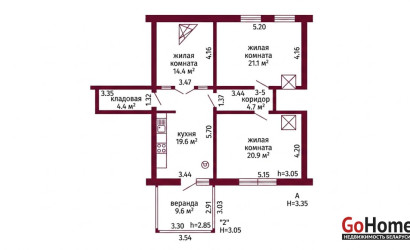Купить 3-комнатную квартиру, Озеры, Кирова, 62В. Фото 15