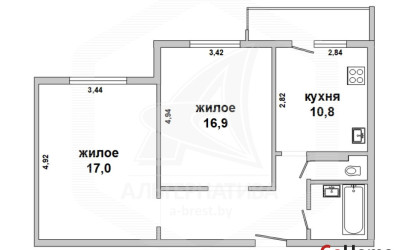 Купить 2-комнатную квартиру, Брест, Речица, ул. Адамковская. Фото 13