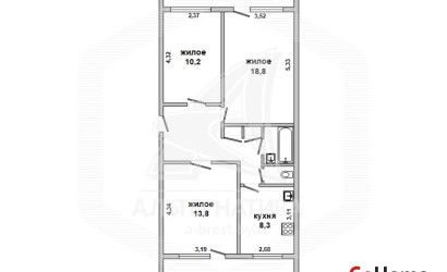Купить 3-комнатную квартиру, Брест, Центр, б-р Космонавтов. Фото 1