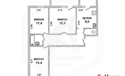 Купить 3-комнатную квартиру, Брест, Речица, ул. Адамковская. Фото 13