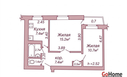 Снять 2-комнатную квартиру, Гродно, Щорса, 58. Фото 13