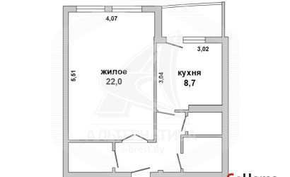 Купить 1-комнатную квартиру, Брест, Задворцы, ул. Мошенского. Фото 15