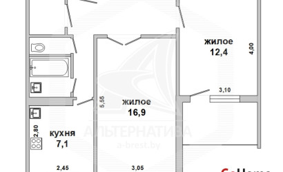 Купить 2-комнатную квартиру, Кобрин, , . Фото 13