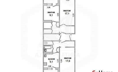 Купить 3-комнатную квартиру, Хотислав, , . Фото 6