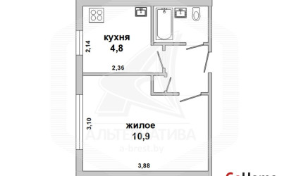 Купить 1-комнатную квартиру, Брест, Восток, ул. Молодогвардейская. Фото 1
