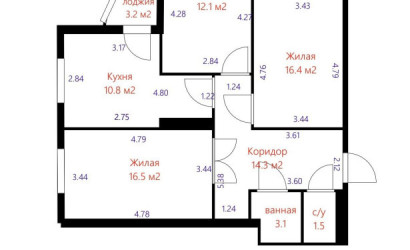 Купить 3-комнатную квартиру, Минск, Прилукская ул., 46 (Московский район). Фото 8