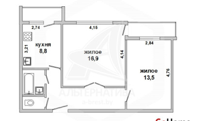 Купить 2-комнатную квартиру, Брест, Гобк, ул. Героев обороны Брестской крепости. Фото 16