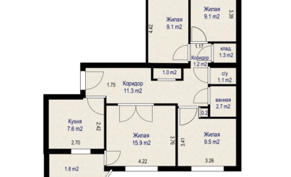 Купить 4-комнатную квартиру, Сеница, Набережная 84ёё. Фото 20