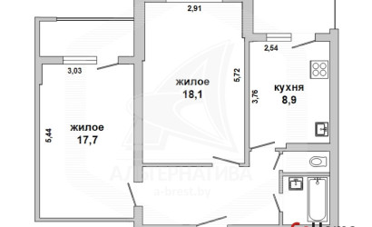 Купить 2-комнатную квартиру, Брест, Ковалево, ул. Суворова. Фото 1
