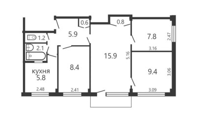 Купить 3-комнатную квартиру, Минск, Пушкина просп., 40/1 (Фрунзенский район). Фото 5