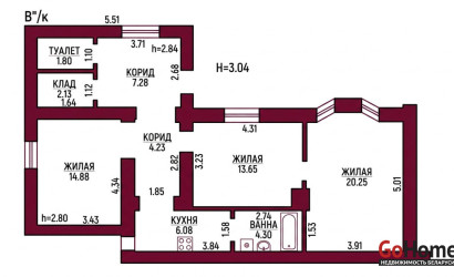 Купить 3-комнатную квартиру, Скидель, Гродненская, 5. Фото 9
