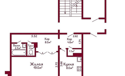 Купить 1-комнатную квартиру, Гродно, Пестрака, 44. Фото 12