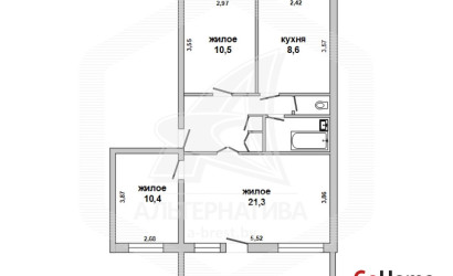 Купить 3-комнатную квартиру, Кобрин, , . Фото 1