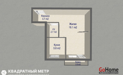 Купить 1-комнатную квартиру, Минск, пер. Рабочий, д. 1 (Ленинский район). Фото 19