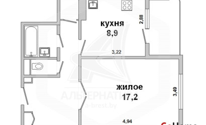 Купить 1-комнатную квартиру, Брест, Ковалево, ул. Луцкая. Фото 15