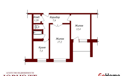 Купить 2-комнатную квартиру, Пинск, Костюшко, 36. Фото 4