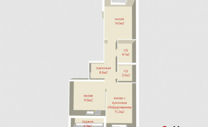 Купить 3-комнатную квартиру, Колодищи, Кленовая Аллея ул., 36. Фото 6