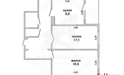Купить 2-комнатную квартиру, Брест, Ковалево, ул. Суворова. Фото 11