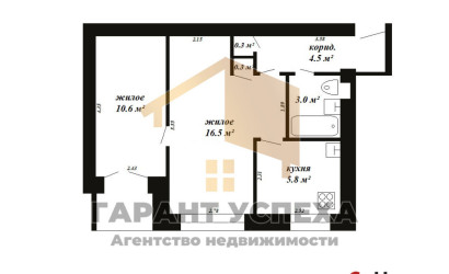 Купить 2-комнатную квартиру, Брест, Скорины. Фото 1