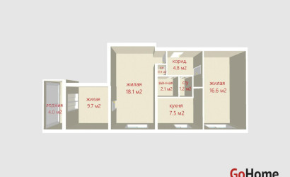 Купить 3-комнатную квартиру, Минск, Куйбышева ул., 44 (Советский район). Фото 35