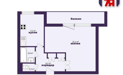 Купить 1-комнатную квартиру, Молодечно, Будавников ул., 14. Фото 15