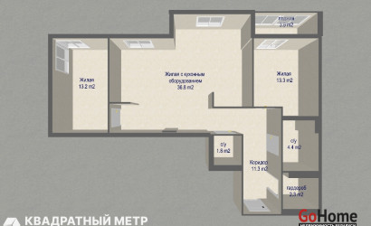 Купить 3-комнатную квартиру, Минск, ул. Грибоедова, д. 1 (Центральный район). Фото 18