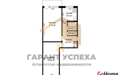 Купить 2-комнатную квартиру, Брест, ул. Янки Купалы, д. . Фото 1