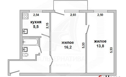 Купить 2-комнатную квартиру, Кобрин, , . Фото 6