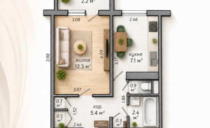 Купить 1-комнатную квартиру, Минск, Бельского, 53 (Фрунзенский район). Фото 1