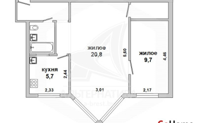 Купить 2-комнатную квартиру, Брест, Центр, пр-т Машерова. Фото 17