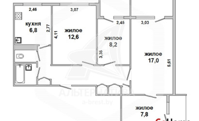 Купить 4-комнатную квартиру, Брест, Восток, ул. Московская
