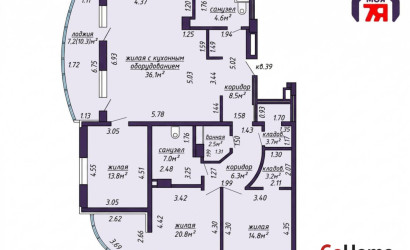 Купить 4-комнатную квартиру, Минск, Восточная ул., 107 (Советский район). Фото 42