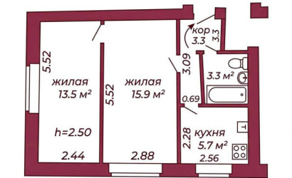 Купить 2-комнатную квартиру, Гродно, Мира, 13. Фото 12