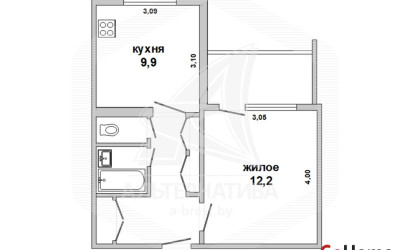 Купить 1-комнатную квартиру, Кобрин, , . Фото 17