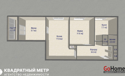 Купить 3-комнатную квартиру, Минск, ул. Глебки Петра, д. 82 (Фрунзенский район). Фото 9