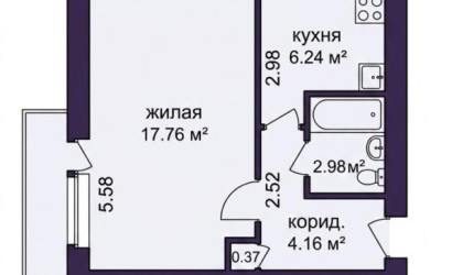  16-этаж.(34.4 м2), Минск(Логойский, 21/6)