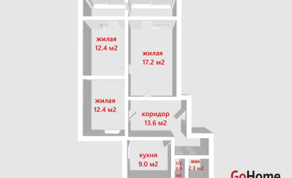 Купить 3-комнатную квартиру, Минск, Есенина ул., 143 (Московский район). Фото 2