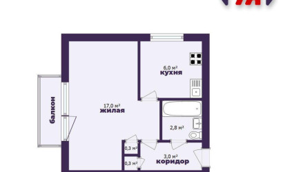 Купить 1-комнатную квартиру, Солигорск, Ленинского Комсомола ул., 24. Фото 22